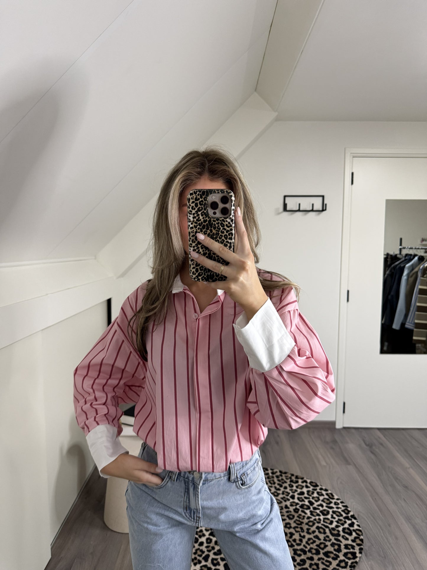 Roze Gestreepte Blouse
