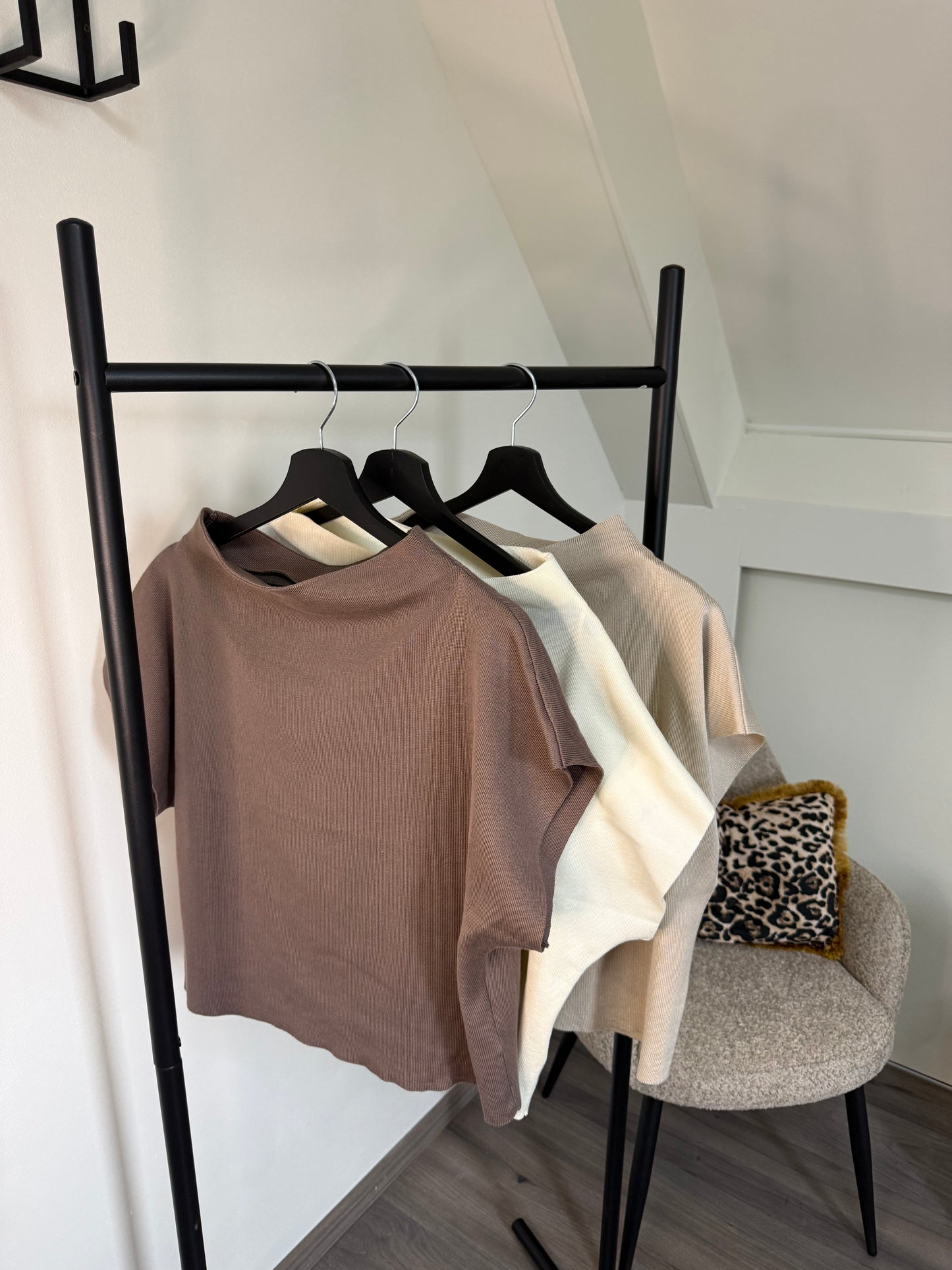 Brown/Off-White/Taupe Top