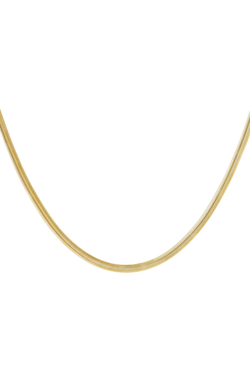 Platte Schakelketting Goud