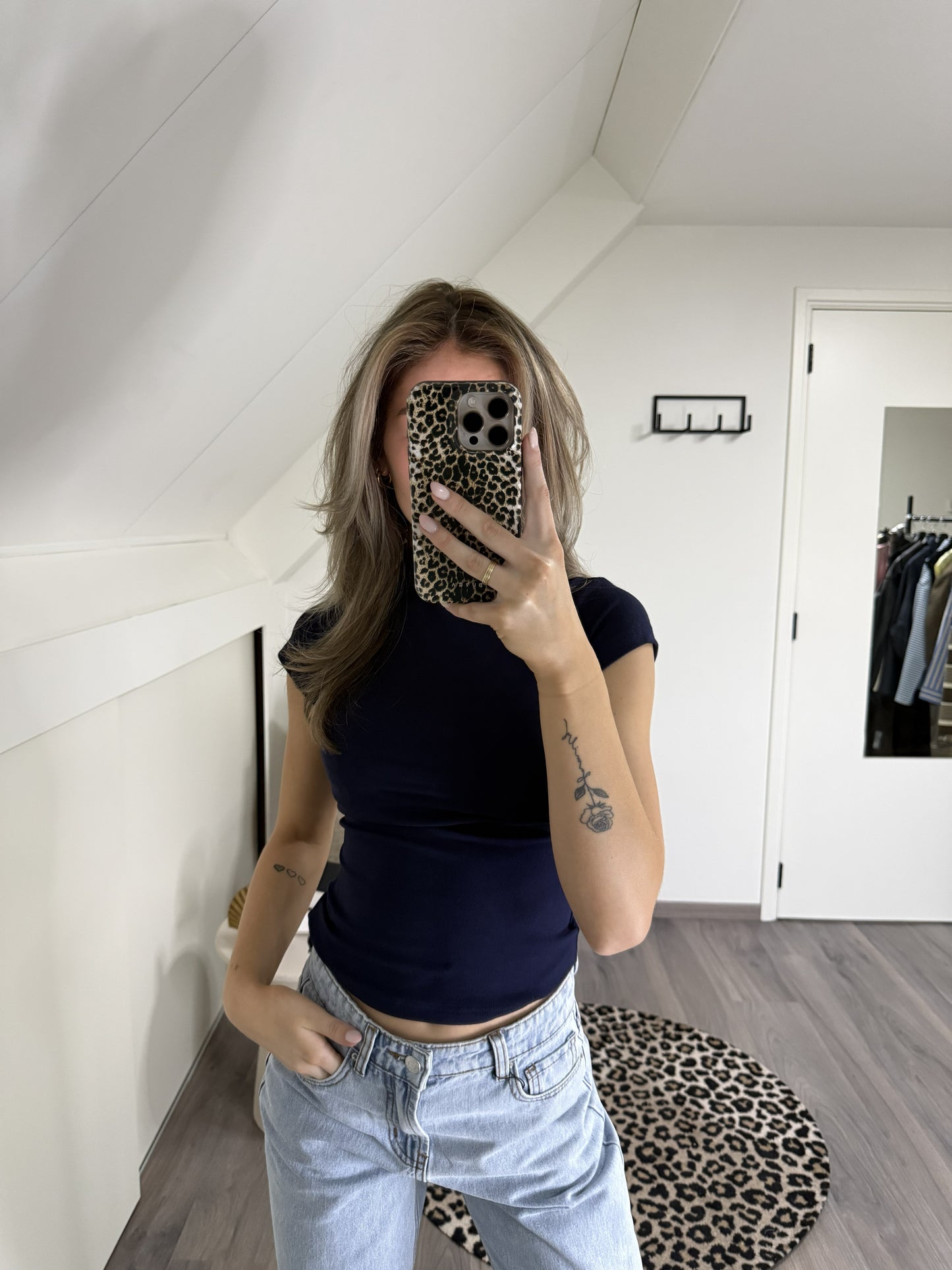 T-Shirt Blauw/Geel/Zwart