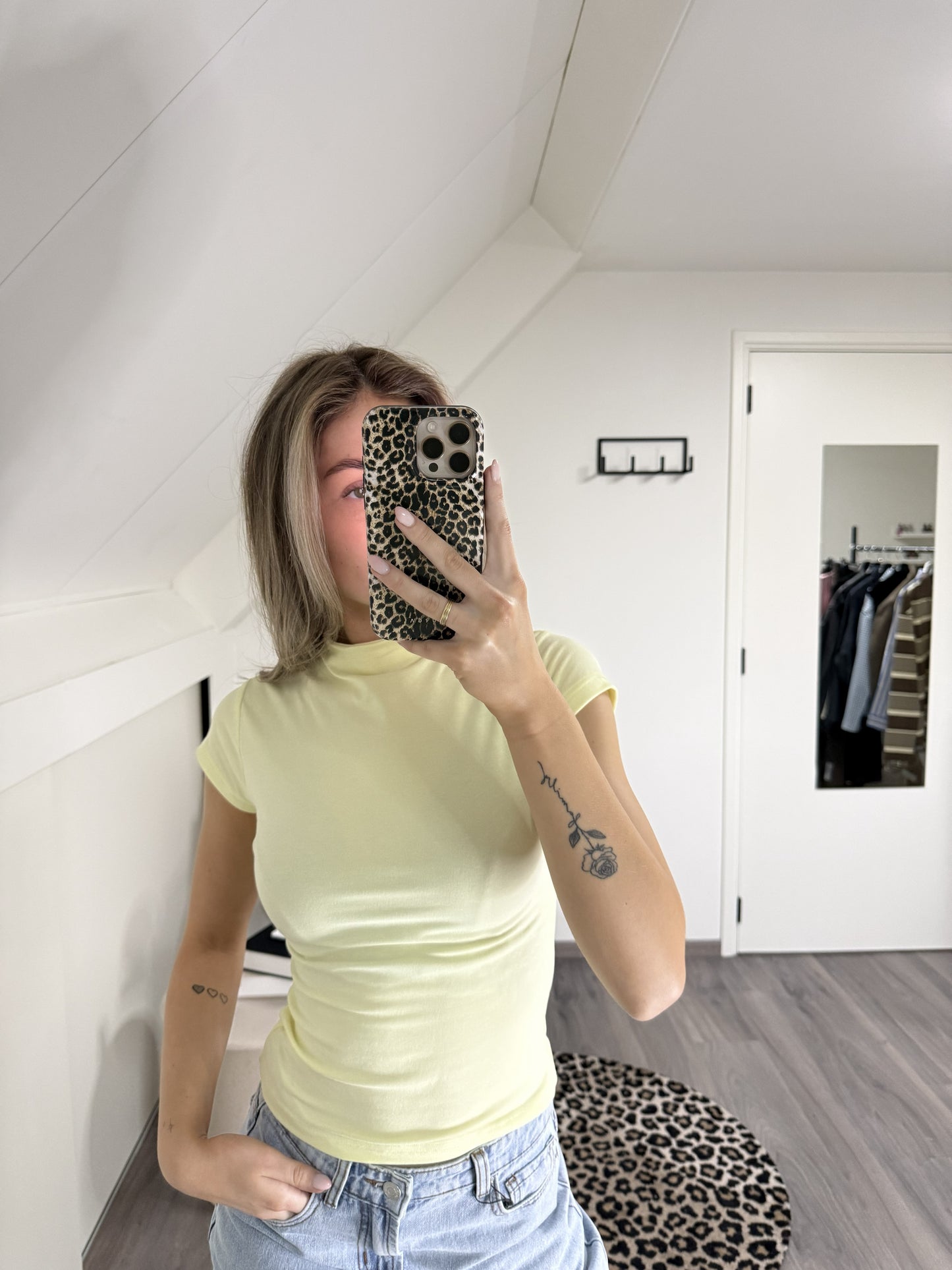 T-Shirt Blauw/Geel/Zwart