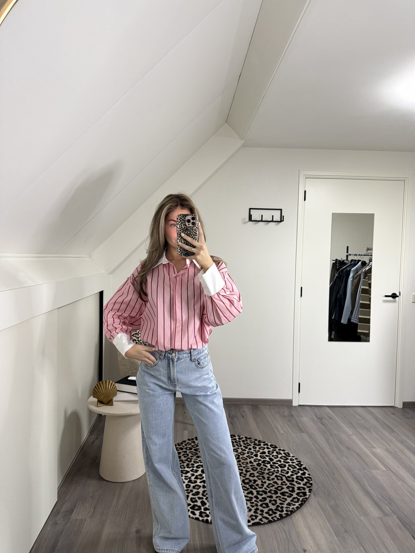 Roze Gestreepte Blouse