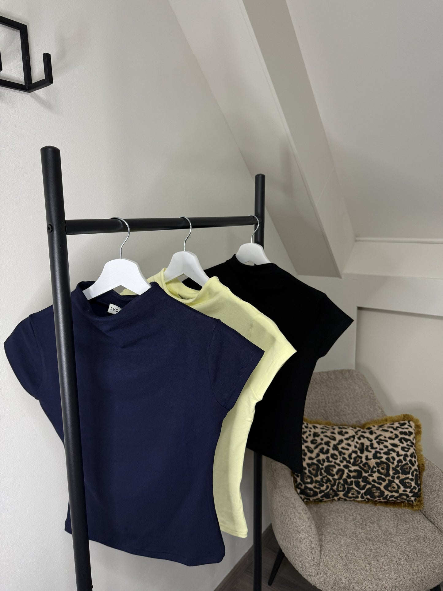 T-Shirt Blauw/Geel/Zwart