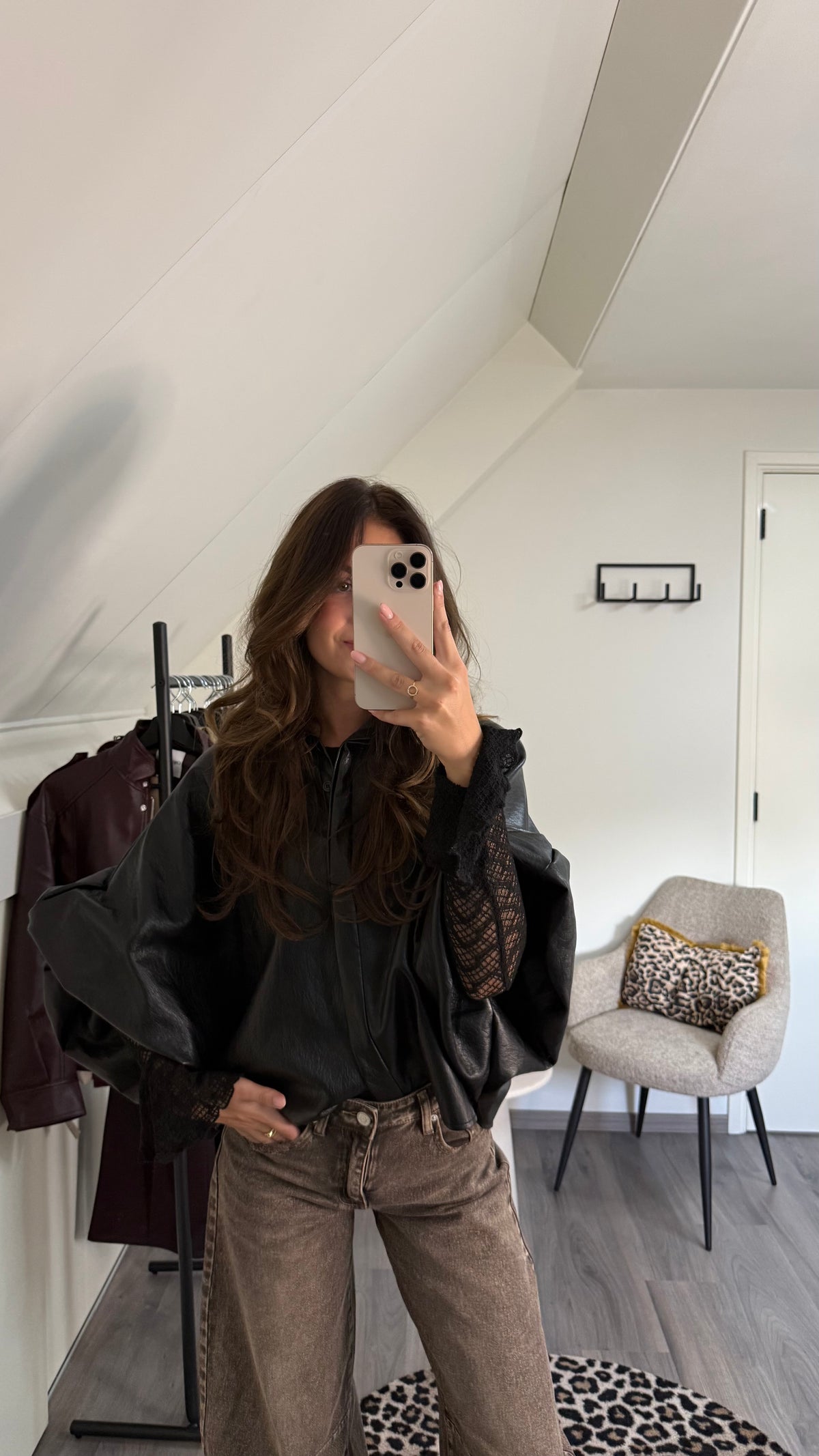 Muse blouse leer