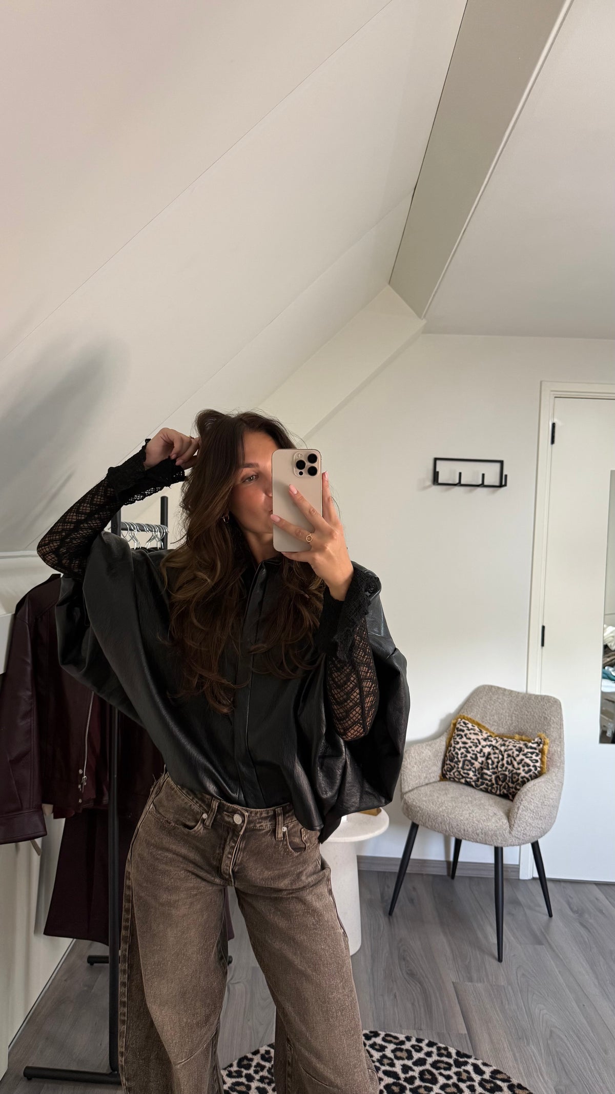 Muse blouse leer