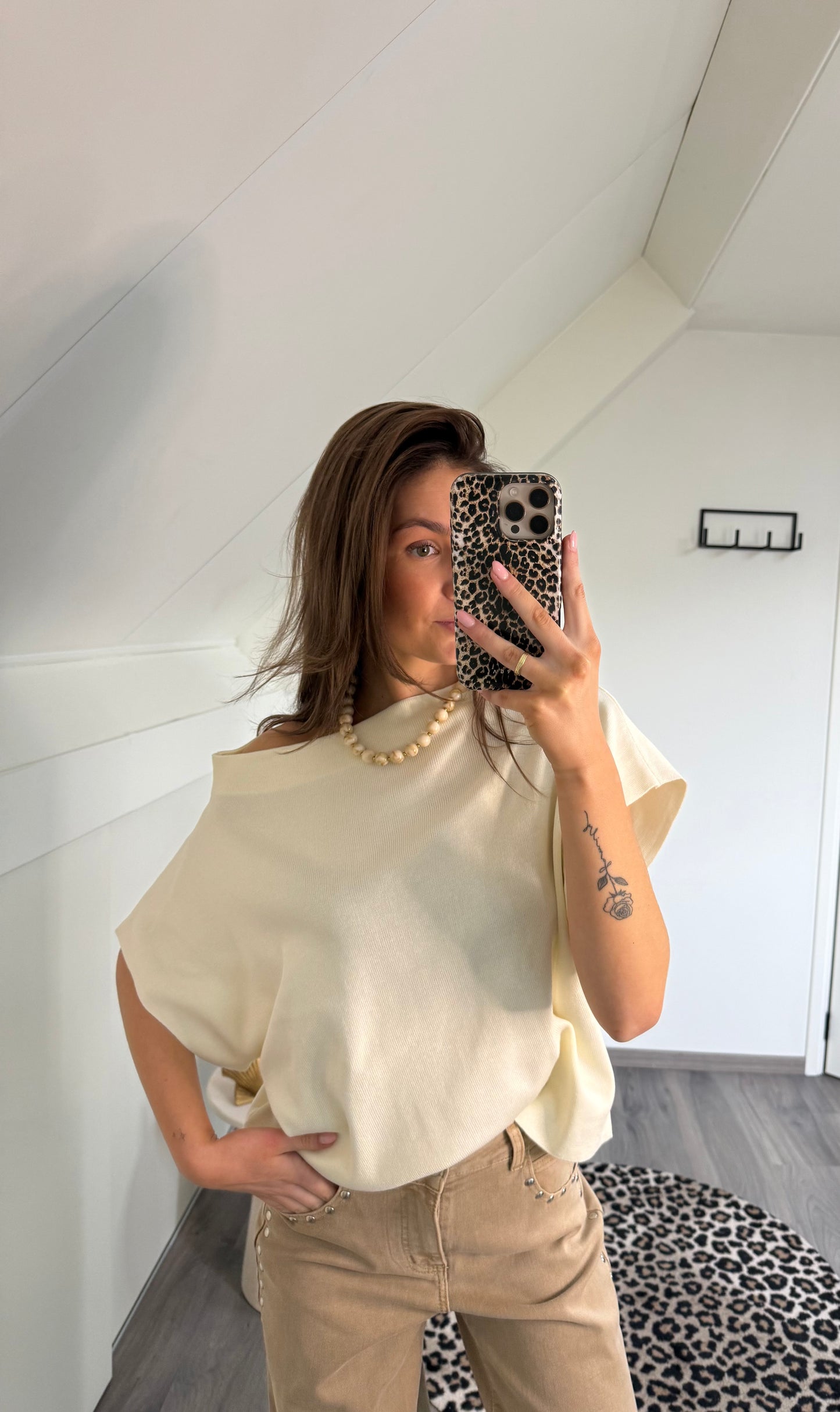 Brown/Off-White/Taupe Top