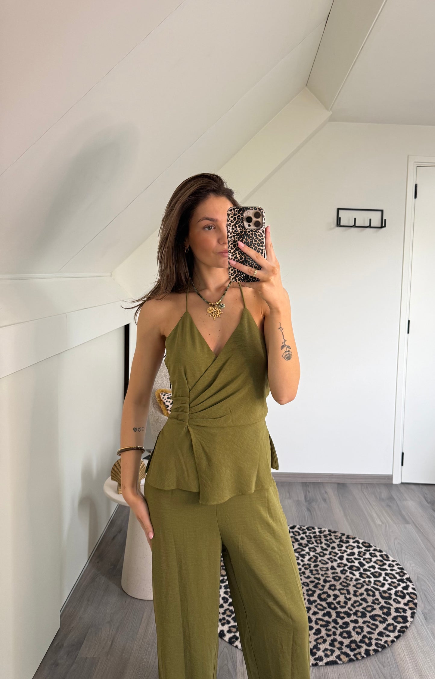 Jumpsuit Olijf Groen