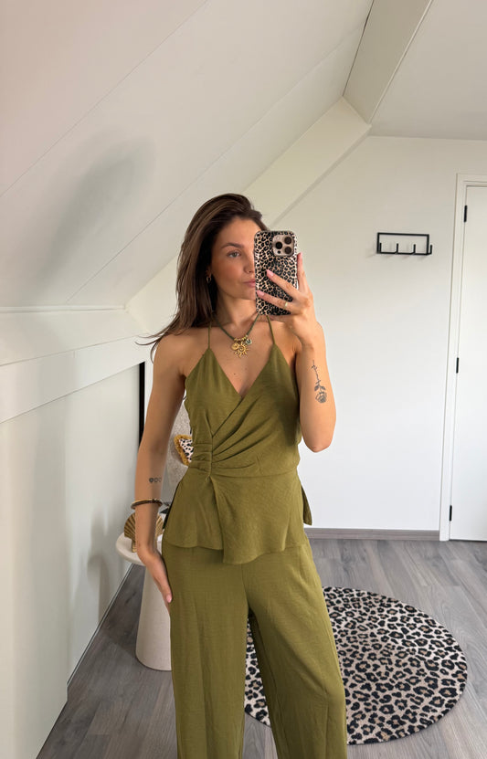 Jumpsuit Olijf Groen