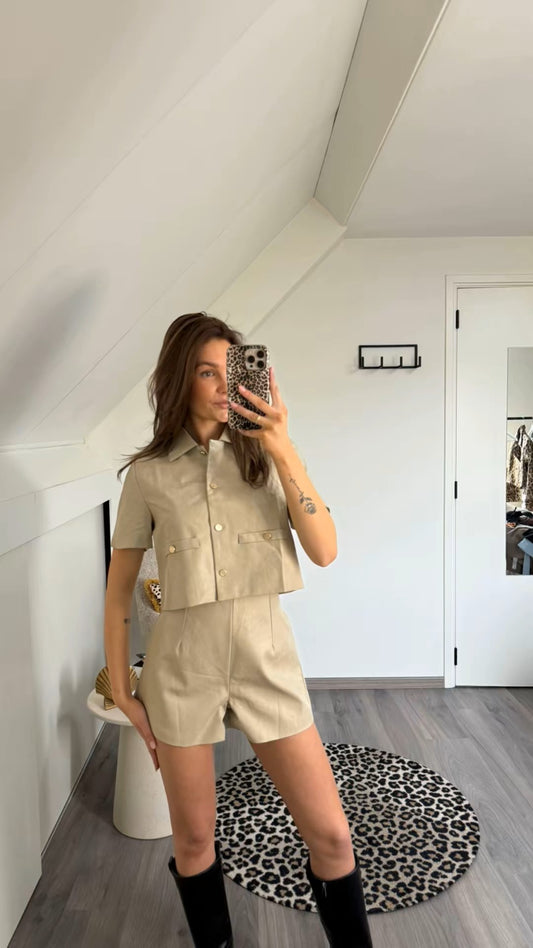 Leather Set Beige